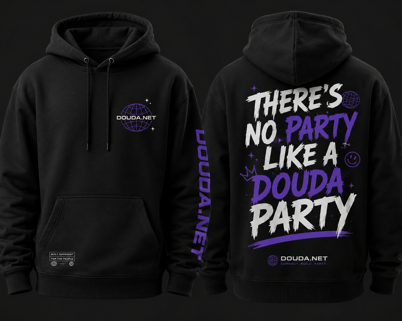 Douda Party Black and Purple Hoodie